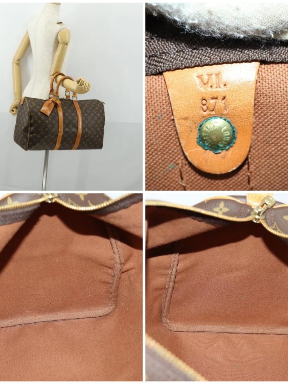 LOUIS VUITTON Monogram Keepall 45 Boston Bag M41428 LV Auth 155039 - Picture 14 of 14
